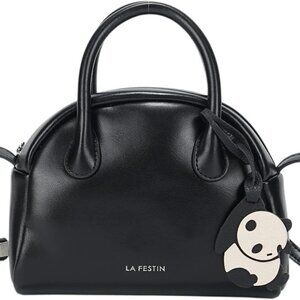 Lightweight Women's Crossbody Bag with Adorable Panda Pendant & Zipper Closure